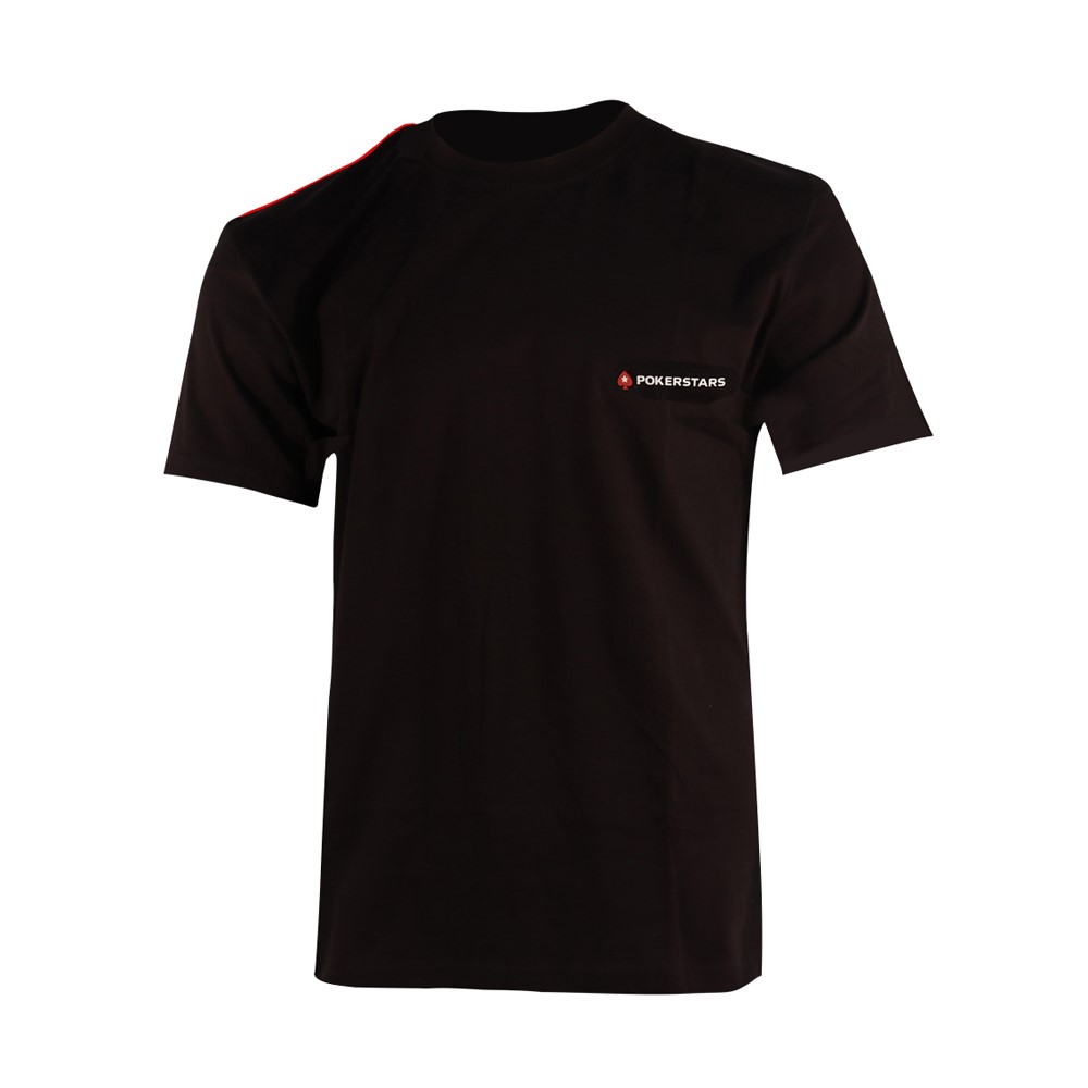 POKERSTARS RED THREAD BLACK T-SHIRT
