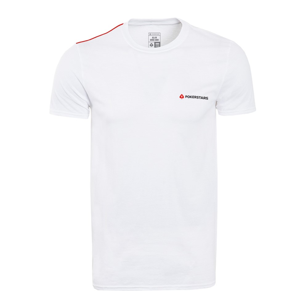 POKERSTARS RED THREAD CLASSIC WHITE T-SHIRT